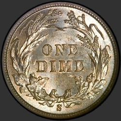 реверс 10¢ (dime) 1899 "USA - Dime / 1899 - S"