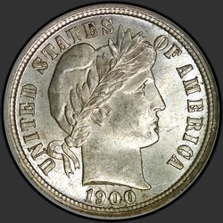 аверс 10¢ (dime) 1900 "USA - Dime / 1900 - S"