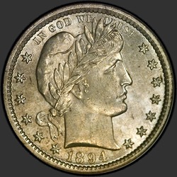 аверс 25¢ (quarter) 1894 "USA - Quarter / 1894 - P"