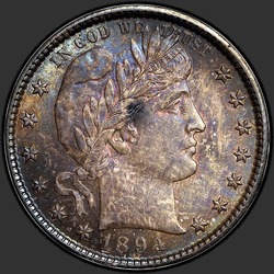 аверс 25¢ (quarter) 1894 "USA - Quarter / 1894 - S"