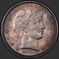 аверс 25¢ (quarter) 1906 "USA - Quarter / 1906 - O MS"