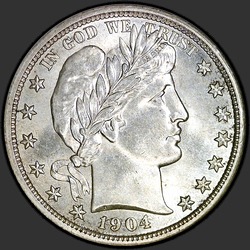аверс 50¢ (half) 1904 "USA - 50 Cents (Half Dollar) / 1904 - Barber Half Dollar 1904"