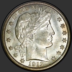 аверс 50¢ (half) 1912 "USA - 50 Cents (Half Dollar) / 1912 - Barber Half Dollar 1912"