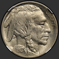 аверс 5¢ (nickel) 1913 "미국 - 5 센트 / 1913 - D 타입 1 MS"
