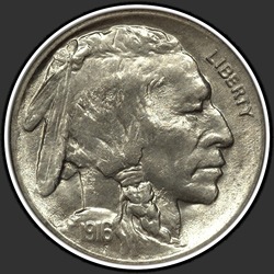 аверс 5¢ (nickel) 1916 "USA - 5 Cents / 1916 - Buffalo Five Cent 1916"