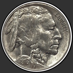 аверс 5¢ (nickel) 1916 "USA - 5 Cents / 1916 - S"
