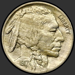 аверс 5¢ (nickel) 1917 "USA - 5 Cents / 1917 - Buffalo Five Cent 1917"