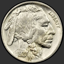 аверс 5¢ (nickel) 1920 "USA - 5 Cents / 1920 - Buffalo Five Cent 1920"