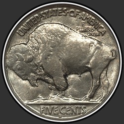 реверс 5¢ (nickel) 1921 "USA - 5 Cents / 1921 - S"