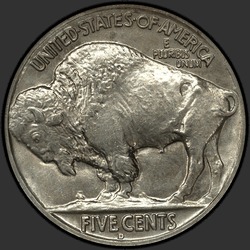 реверс 5¢ (nickel) 1929 "USA - 5 Cents / 1929 - D"