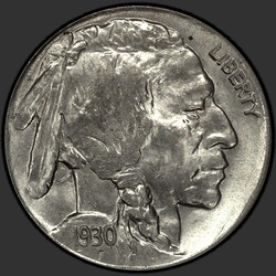 аверс 5¢ (nickel) 1930 "USA - 5 Cents / 1930 - Buffalo Five Cent 1930"