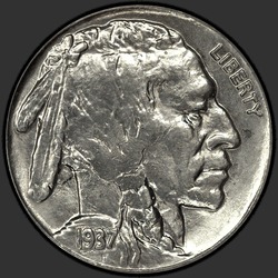 аверс 5¢ (nickel) 1937 "USA - 5 Cents / 1937 - Buffalo Five Cent 1937"