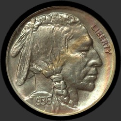 аверс 5¢ (nickel) 1936 "USA - 5 Cents / 1936 - SATIN PF"