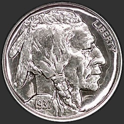 аверс 5¢ (nickel) 1937 "USA - 5 Cents / 1937 - Proof"