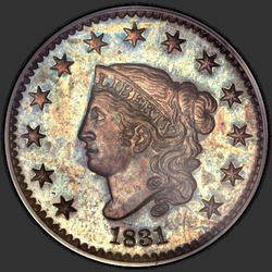 аверс 1¢ (penny) 1831 "USA - 1 Cent / 1831 - Proof"