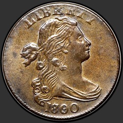 аверс 1¢ (penny) 1800 "USA - 1 Cent / 1800 - 80/79 2ND HAIR MSBN"