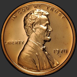аверс 1¢ (penny) 1970 "EUA - 1 Cent / 1970 - { "_": "S Sm Proof"}"
