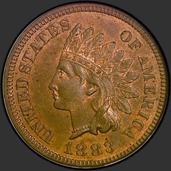 аверс 1¢ (penny) 1883 "USA - 1 Cent / 1883 - Indian Cent 1883"