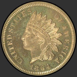 аверс 1¢ (penny) 1864 "USA - 1 Cent / 1864 - bronzová PFBN"