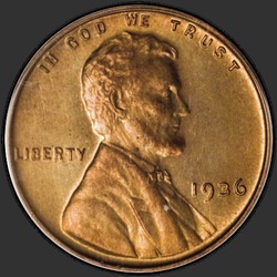 аверс 1¢ (пенни) 1936 "ЗША - 1 Cent / 1936 - сацін PFBN"
