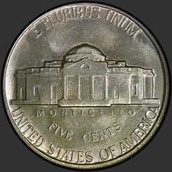 реверс 5¢ (никель) 1940 "USA - 5 Cents / 1940 - Jefferson Five Cent 1940"