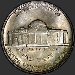 реверс 5¢ (никель) 1940 "США - 5 Cents / 1940 - S"