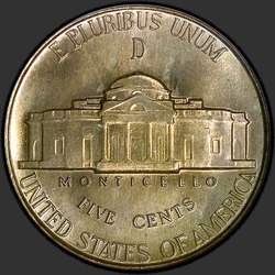 реверс 5¢ (никель) 1944 "США - 5 Cents / 1944 - D"