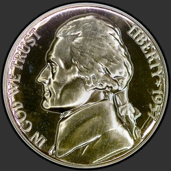 аверс 5¢ (nickel) 1957 "EUA - 5 cêntimos / 1957 - Prova"