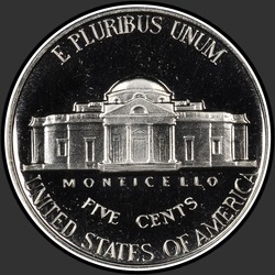 реверс 5¢ (nickel) 1963 "USA - 5 centů / 1963 - důkaz"