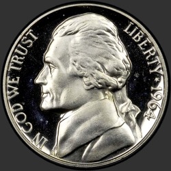 аверс 5¢ (nickel) 1964 "USA - 5 cent / 1964 - Prova"