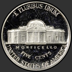 реверс 5¢ (nickel) 1964 "미국 - 5 센트 / 1964 - 증거"