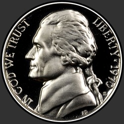 аверс 5¢ (nickel) 1970 "ABD - 5 Cents / 1970 - S Kanıtı"