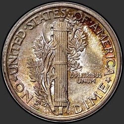 реверс 10¢ (dime) 1916 "USA - Dime / 1916 - Mercury MS"