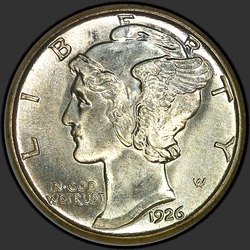аверс 10¢ (dime) 1926 "USA - Dime / 1926 - S"