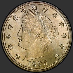 аверс 5¢ (nickel) 1899 "USA - 5 Cents / 1899 - Liberty Head Five Cent 1899"