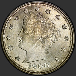 аверс 5¢ (nickel) 1900 "USA - 5 Cents / 1900 - Liberty Head Five Cent 1900"