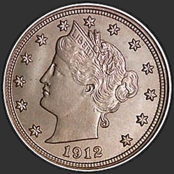 аверс 5¢ (nickel) 1912 "USA - 5 Cents / 1912 - S"