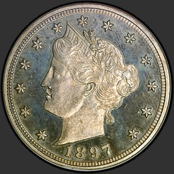 аверс 5¢ (nickel) 1897 "USA - 5 Cents / 1897 - Proof"