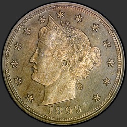аверс 5¢ (nickel) 1899 "USA - 5 Cents / 1899 - Proof"
