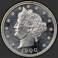 аверс 5¢ (nickel) 1900 "USA - 5 Cents / 1900 - Proof"