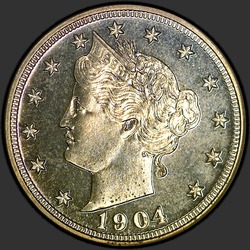 аверс 5¢ (nickel) 1904 "USA - 5 Cents / 1904 - Proof"