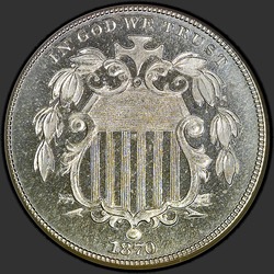 аверс 5¢ (nickel) 1870 "USA - 5 Cents / 1870 - Proof"