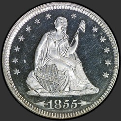 аверс 25¢ (quarter) 1855 "USA - Quarter / 1855 - ARROWS PF"