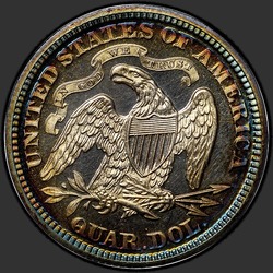 реверс 25¢ (quarter) 1873 "USA - Quarter / 1873 - CL 3 NO ARROWS PF"