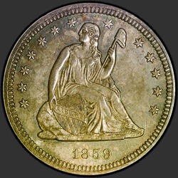 аверс 25¢ (quarter) 1859 "USA - Quarter / 1859 - P"