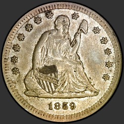 аверс 25¢ (quarter) 1859 "USA - Quarter / 1859 - S"