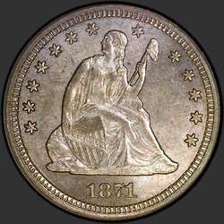 аверс 25¢ (quarter) 1871 "ABD - Çeyrek / 1871 - S"