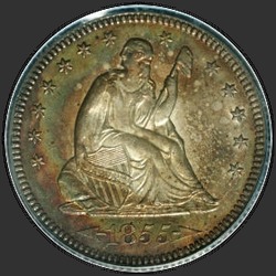 аверс 25¢ (quarter) 1855 "USA - Quarter / 1855 - S ARROWS PF"