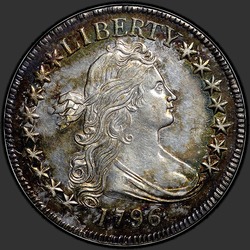 аверс 50¢ (half) 1796 "USA - 50 Cents (Half Dollar) / 1796 - 16 STARS MS"