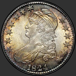 аверс 50¢ (half) 1824 "USA - 50 Cents (Half Dollar) / 1824 - Early Halve 1824"